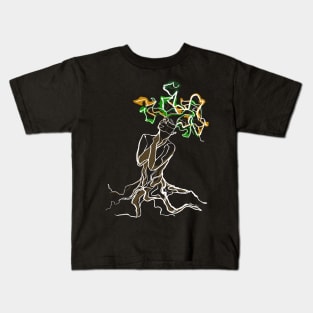 Single Line - Roots (White) Kids T-Shirt